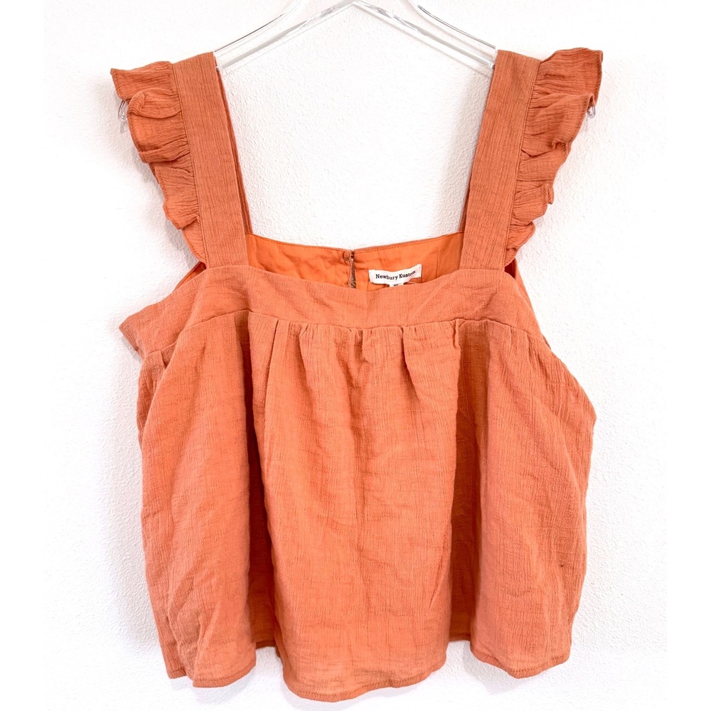 Newburg‎ Kustom | Rust Gauze Peplum Ruffle Strap Tank Top Boho Chic